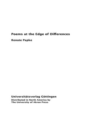 cover image of Poems at the Edge of Differences